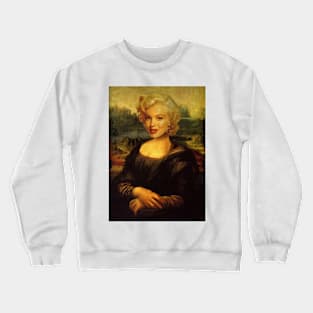 Mona Lisa by Leonardo Da Vinci and Marylin Monroe Crewneck Sweatshirt